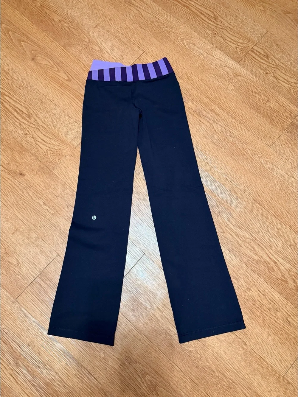 Lululemon Women’s Flare Leggings with Purple Waistband